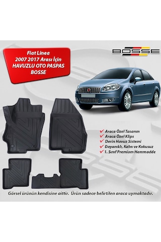 Fiat Linea Paspas Araca Özel 2007 Ve Sonrası BOSSE 3D Havuzlu Oto Paspas
