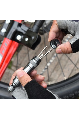 Geeksen Alüminyum Kasa İçerisinde Hızlı Tamir Seti - Pnömatik Lastik Delik Tamiri, Valf Çekirdek Kaldırma Ve Debris Temizleme Aracı Gümüş