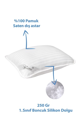 Vionel Home Saten Bebek Yastığı Pamuk Kılıf Boncuk Silikon İç Dolgu
