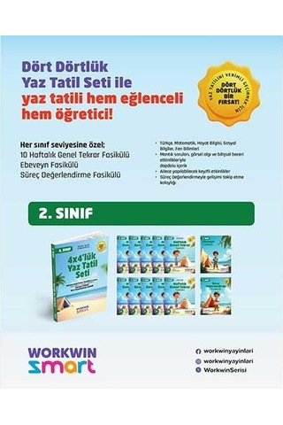 2. Sınıf 4x4'lük Tatil Tekrar Seti 12 Fasikül+bilişsel Etkinlikler-2025