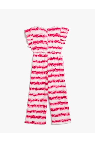 Koton Batik Tulum Yuvarlak Yaka Kolsuz Fırfırlı Pembe Desenli 4skg80012ak Pembe Desenli