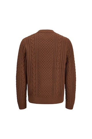 Jack & Jones Jprblucallum Cable Knıt Crew Neck Turuncu