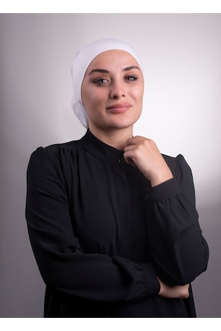 Krem Pratik Hazır Geçmeli Iç Bone Viskon Kumaş Dikişsiz Boru Bone Krem