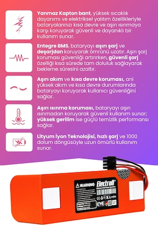 Xiaomi Mi Robot Vacuum S10t Batarya 7000mah