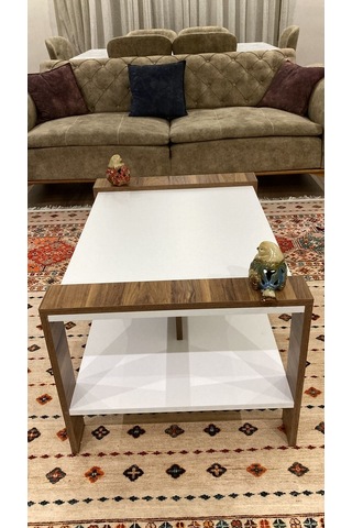 Bicabin Atina Dekoratif Orta Sehpa Garda Beyaz (Coffee Table)