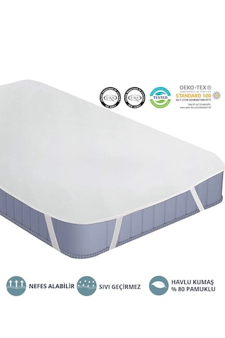 Sıvı Geçirmez Köşe Lastikli Havlu Kumaş Yatak Alezi