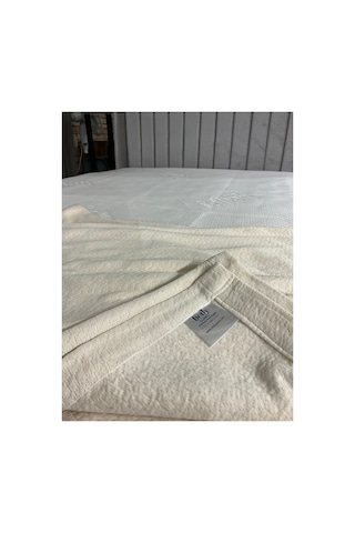 Naturel Soft Modal Pike Yatak Örtüsü Bebek Boy 110 120cm Beyaz Beyaz