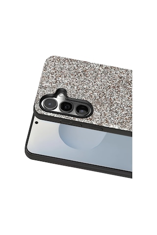 Onegif - 939 - Samsung Galaxy Uyumlu S25 Bright Simli Kapak - Glblseme - - Gümüş