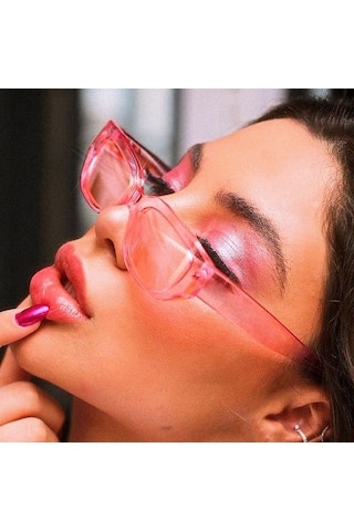 Chunky Frame Vintage Pembe Güneş Gözlüğü