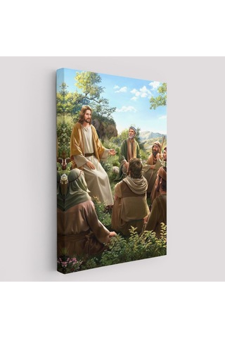 Es10 İsa Mesih Havarilerine Ders Veriyor, Hristiyan Hediye Tablosu Jesus Christ -6382 (70 x 100)