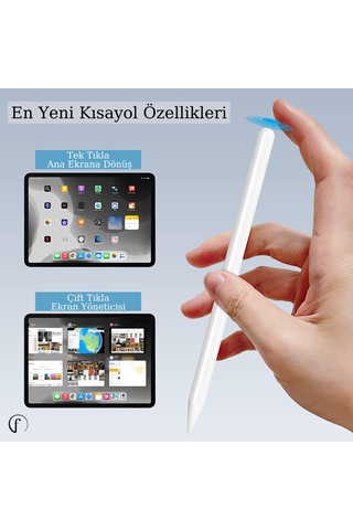 iPad Uyumlu Kablosuz Şarj Olan Avuç İçi ve Eğime Duyarlı Manyetik Kalem