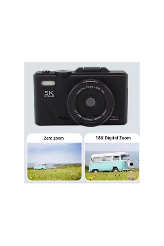 5k 75mp Hd Dijital Kamera 18x Dijital Zoom, Flaşlı,3.0 İnç Ekranlı Fotoğraf Makinesi Najmaddin Belirtilmemiş