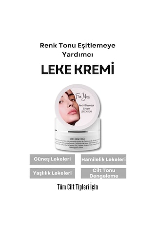 Cilt Tonu Dengeleme, Hamilelik, Yaşlılık Ve Güneş Lekelerini Gidermeye Yardımcı Leke Kremi 100 Ml