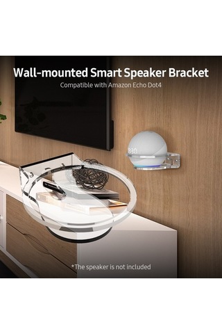 Fastbuy Echo Dot 4 Şeffaf Akrilik Tutucu, Duvar Kabloları Gizle, Kolay Kurulum, Ses Kalitesini Korur