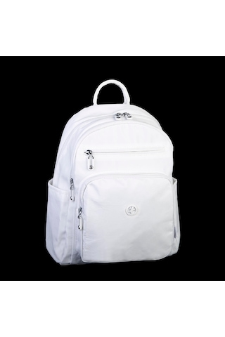 Nas Bag Kadın Çok Gözlü Hafif Su Geçirmez Unisex Water Proof Çanta Beyaz