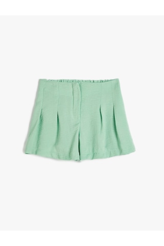 Koton Şort Pileli Diz Üstü Beli Lastikli Green 4skg40109aw Yeşil
