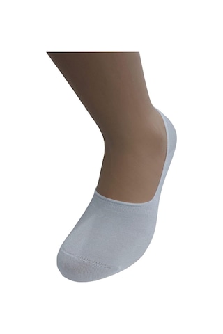 6'lı Erkek Bambu Babet Çorap - Beyaz