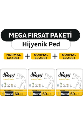 Sleepy Extra Ultra İnce Normal Hijyenik Ped 3 x 60'lı