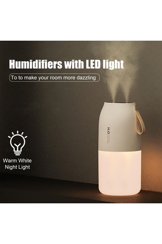 Dianziye Pembe Usb Şarjlı Çift Nozzle Ruhsatlı Nemlendirici: Sessiz Taşınabilir Otomobil/ofis/ev Kullanıma Uygun, Gece Lambalı Otomatik Kapatma Özelliği