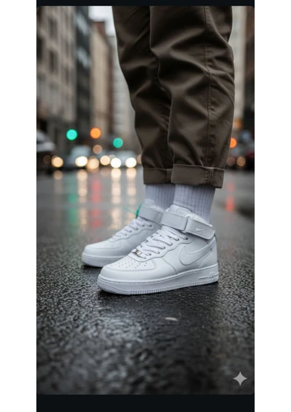 Air Uzun Boğazlı Beyaz Unisex Sneaker Spor Ayakkabı 55400 Beyaz