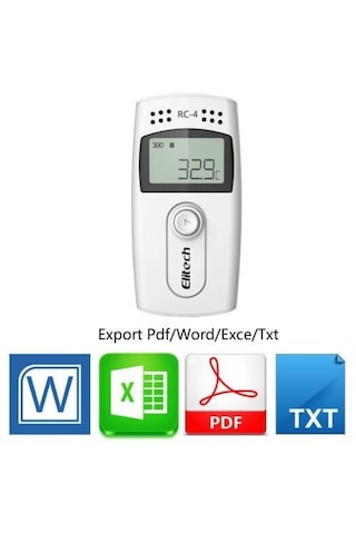 Elitech Rc-4 Sıcaklık Kaydedici Datalogger Pdf Rapor Kablolu Sensör 0
