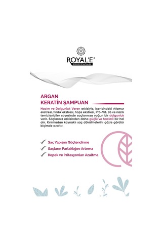 Royale Professional Argan Keratin Hacim ve Dolgunluk Veren Şampuan 500 ML
