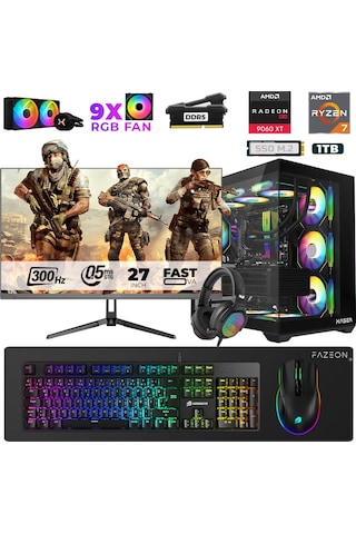 Xaser Star X570 R7-7800X3D 16 GB 1 TB M.2 NVMe SSD 16 GB RX9060XT 27" Free Dos Dizüstü Bilgisayar
