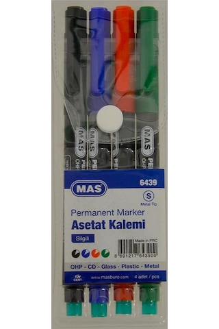Mas Asetat Kalemi S Boy 4 Lü 6438 Çok Renkli