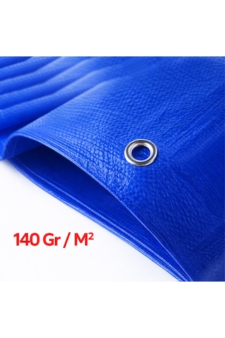 3x6 Metre Mavi Pvc Branda Su Geçirmez Gölgelik Çadır Tente Dayanıklı Bahçe Balkon Kamp Örtüsü