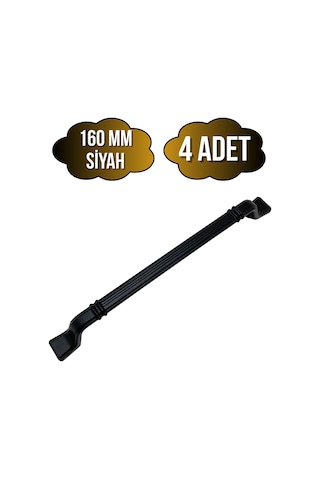 Havai Çizgili Siyah Metal Dolap Kulpu Mobilya Ve Mutfak Dolap Kulpu Siyah 160mm 4 Adet Siyah