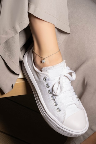 Deniz Yıldızı 18 Ayar Beyaz Altın Kaplama 24 Cm Gümüş Hal Hal Beyaz