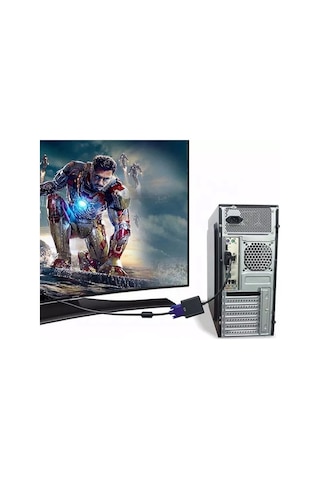 Batcell HDMI To VGA Dönüştürücü Çevirici Ekran Görüntü Aktarıcı Monitör Kablo