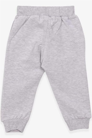 Breeze Erkek Çocuk Eşofman Altı Baskılı Cepli 1.5-5 Yaş, Açık Gri Melanj-açık Gri Melanj Gri
