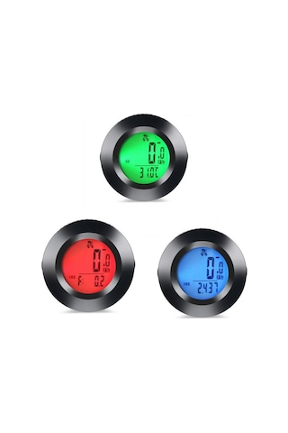 Kablosuz Bisiklet Km Hız Göstergesi Sayacı Su Geçirmez Lcd 4 Renk Yuvarlak Ekranlı Led Kilometre Saati Siyah