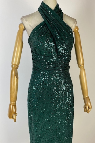 Ges Moda G0605 Halter Yaka Payet Elbise Zümrüt-zümrüt