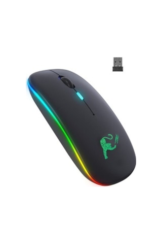 Rgb Led Işıklı Şarjlı Kablosuz Mouse Sessiz 2.4 Ghz Usb Wireless 800-1200-1600 Ayarlanabilir Dpi Diğer