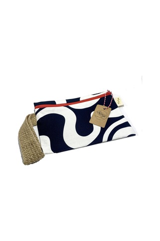 GURUYEMİŞ BOX "beehive" Strawberry Zebra Concept Clutch El Çantas Beyaz  -  Siyah