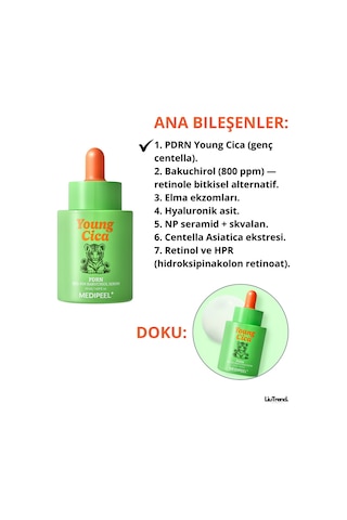 Medipeel Young Cica Pdrn -pin Bakuchiol Serum 50 Ml Pdrn Ve Bakuchiol İçeren Sıkılaştırıcı Serum