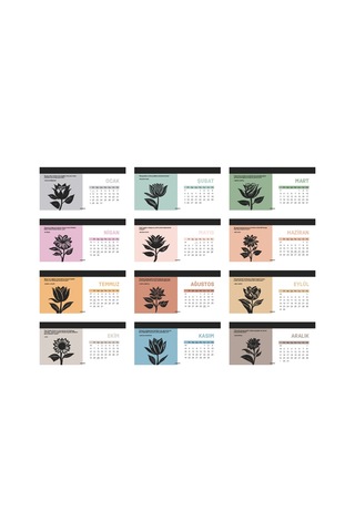 Çiçek Temalı Poster Masaüstü Takvimi-2217