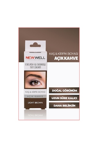 New Well Kaş Kirpik Boyası Açık Kahve