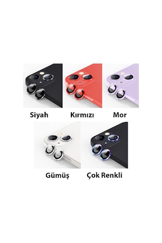 More TR ALLY iPhone 14-14 Plus 3D Metal Çerçeveli Kamera Lens Koruyucu - siyah