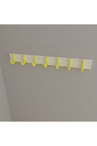 Hepsi3boyutlu Modern Duvar & Kapı Baston Askılık - 7 Adet Sarı J Askılık - Model No : 6 Sarı