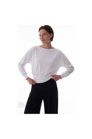 Penti Kırık Beyaz Boat Yaka Waist Detail Modal Üst