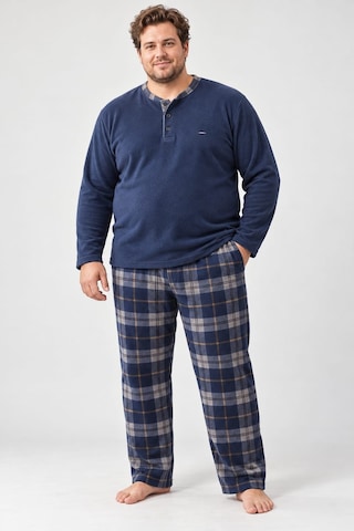 Pemilo Erkek 6415-3 Microsoft Cepli Büyük Beden Pijama Takımı Lacivert