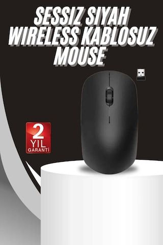 Tek Ergonomik Tasarım Kablosuz Siyah Mouse Hassas Uzun Ömürlü Najmaddin