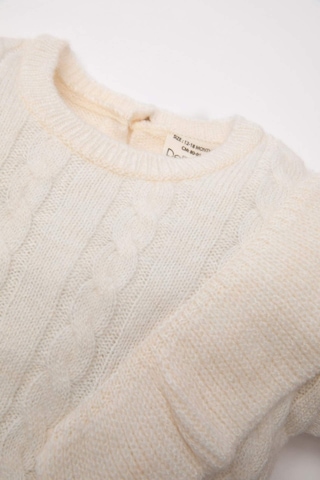 DeFacto Kız Bebek Bisiklet Yaka Triko Kazak A4086A524AUER118 Ekru