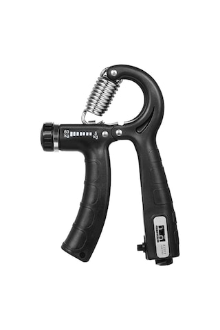 Sayaçlı El Yayı 5 - 60 Kg Ayarlanabilir Bilek Kas Güçlendirici Kaydırmaz 1 Adet Siyah