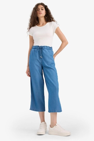 Defacto Pull On Culotte Yüksek Esnek Belli Tensel Yıkamalı İnce Jean Pantolon D8241ax25smnm28 Mavi