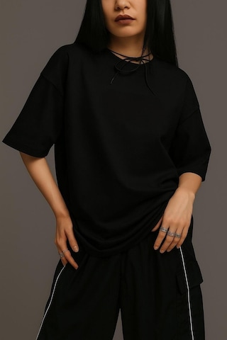 Düz Oversize Tişört SIYAH