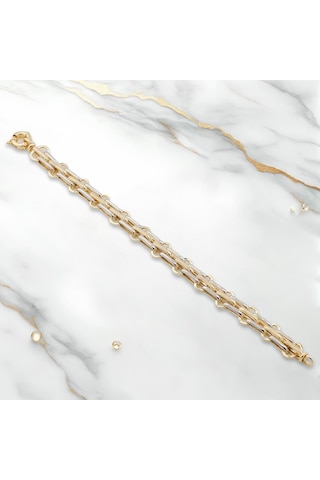 Th5157 Altın Model 925 Ayar Gümüş Hallow Bileklik